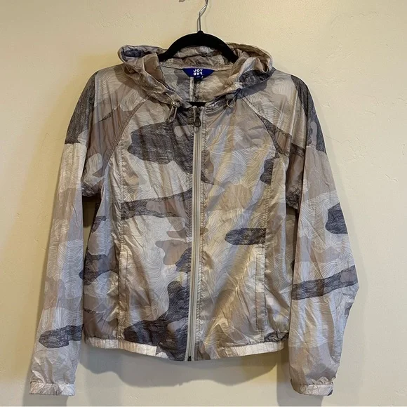 Joy Lab Muted Camo Zipper Front Hooded Windbreaker - Picture 3 of 5